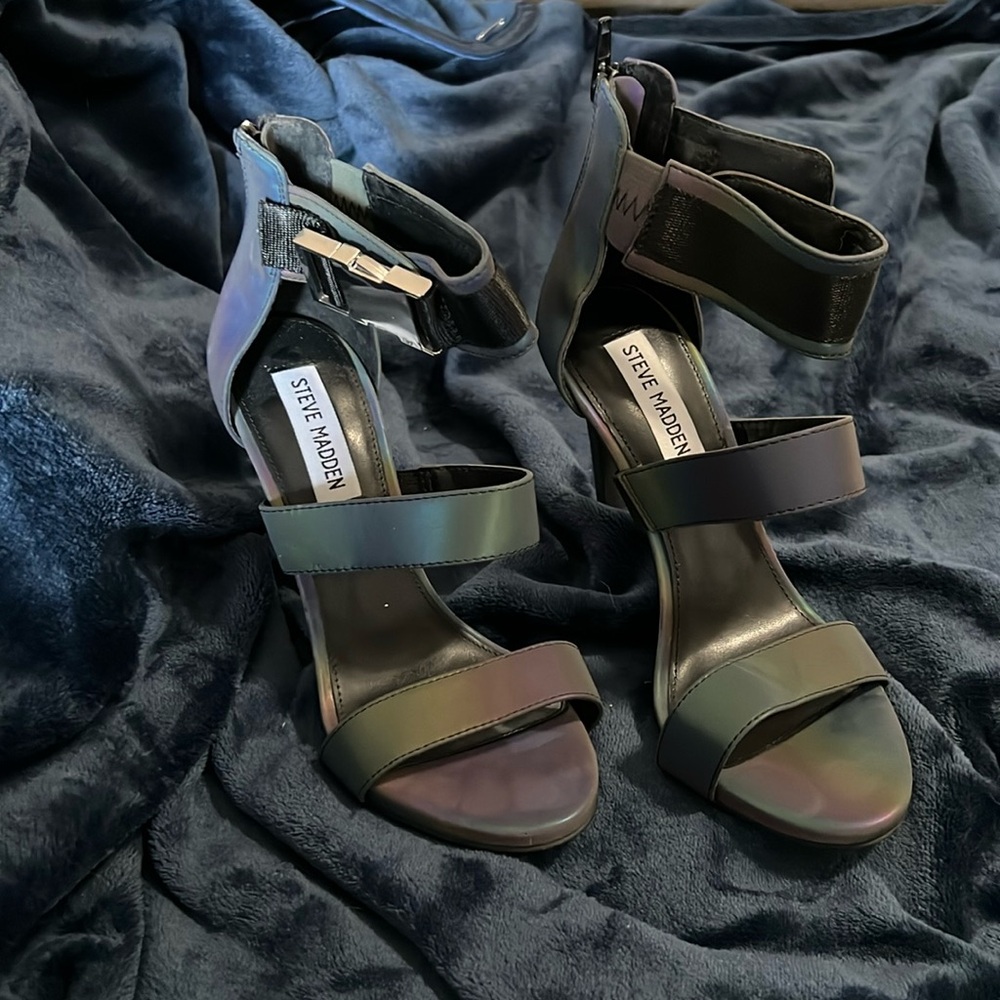 Steve Madden Felice Black Iridescent Heels